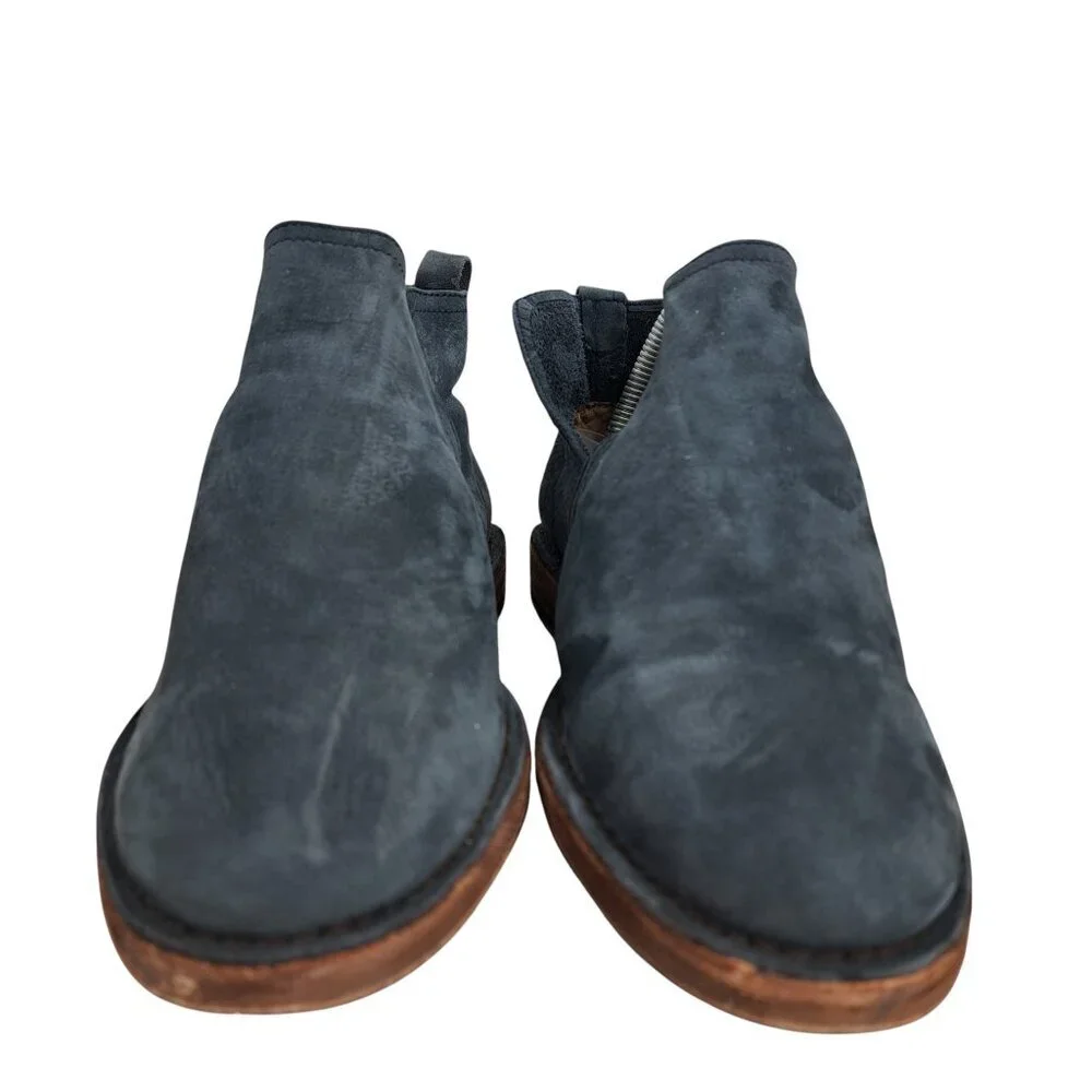Tory Burch Navy Blue Suede Pull On Ankle Booties Boots Chelsea Size 6 Soft